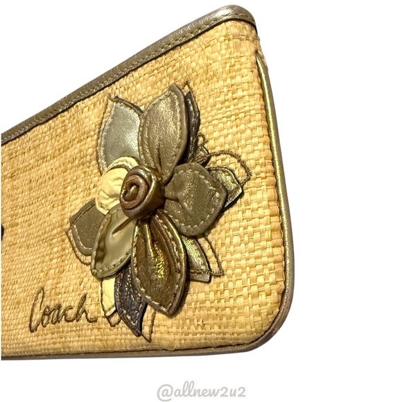 Coach Hamilton Collection Vintage Coated Straw Gold Metallic - Picture 4 of 16